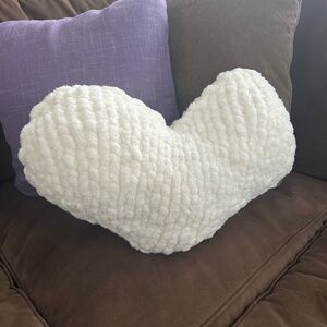 Handmade Heart-Shaped Chenille Pillow